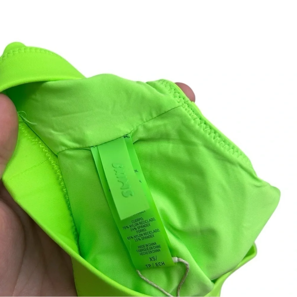 SKIMS Kim Kardashian Limited Edition Recycled Swim Tank Bikini Neon Green Top XS